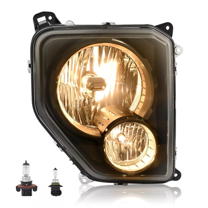 Clear Lens+Black Housing Right Headlight W/Fog Lights For Jeep Liberty 2008-2012
