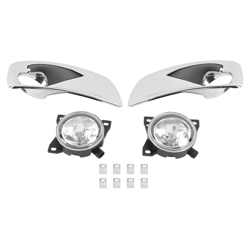 For Kenworth T660 2008-2015 Halogen Fog Lights & ABS Chrome Bezel Left & Right