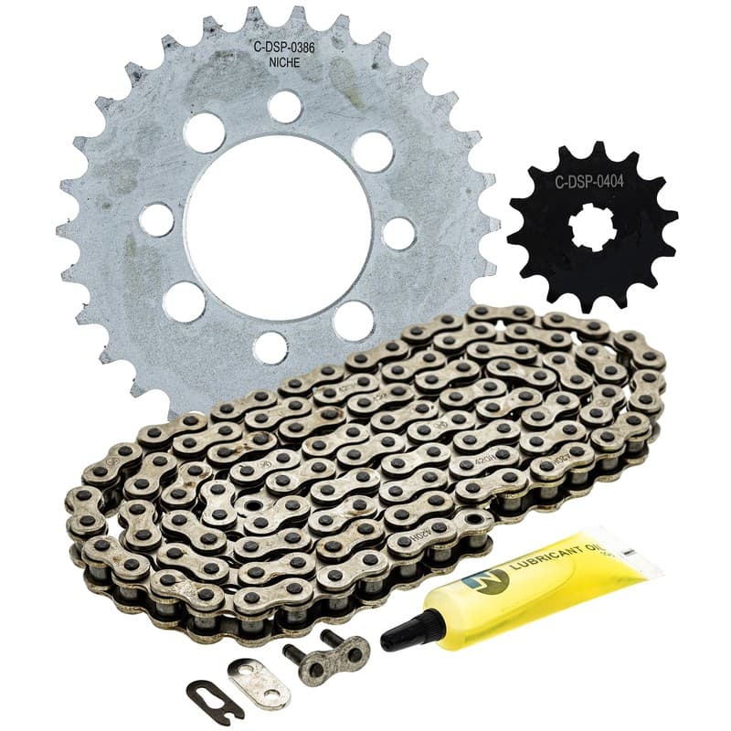 NICHE Sprocket Chain Set for Kawasaki Z125 Pro KRT 14/30 Tooth 420 Front Rear