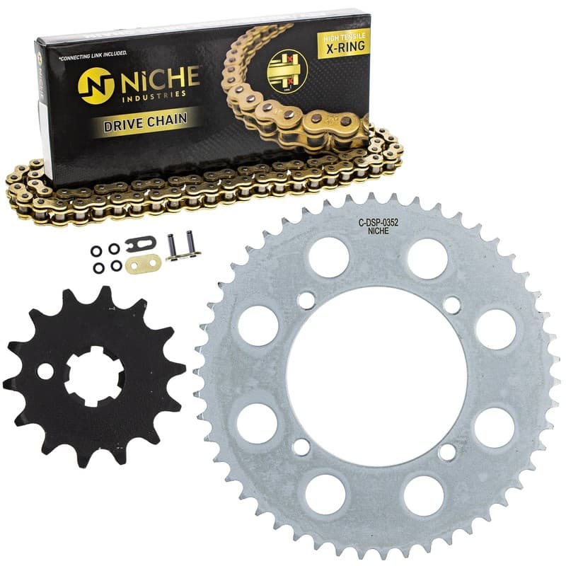 NICHE Sprocket Chain Set Kawasaki KX80 KX85  14/50 Tooth 420 X-Ring Front Rear