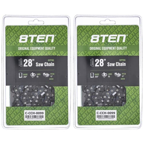 Ripping Chainsaw Chain 28 Inch .050 3/8 93DL for Echo Husqvarna Jonsered 2 Pack