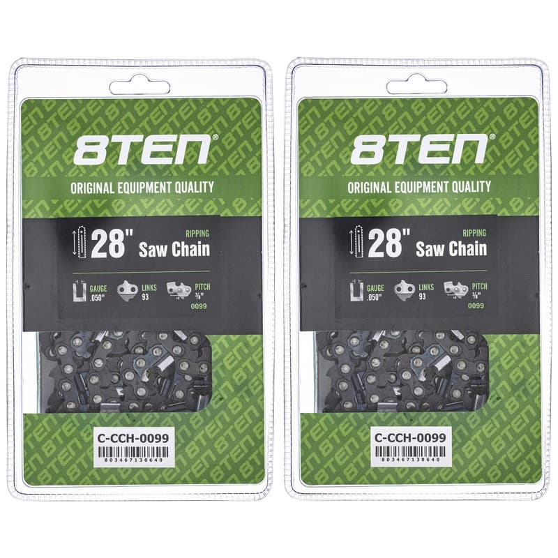 Ripping Chainsaw Chain 28 Inch .050 3/8 93DL for Echo Husqvarna Jonsered 2 Pack