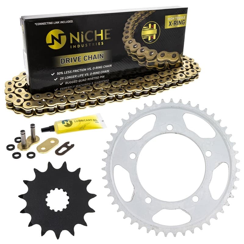 Sprocket Chain Set for Suzuki Vstrom 650 15/47 Tooth 525 X-Ring Front Rear Combo
