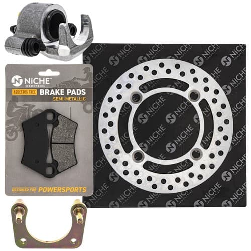 NICHE Rear Left Brake Rotor Caliper Pad Set for Polaris Ranger 500 1912136