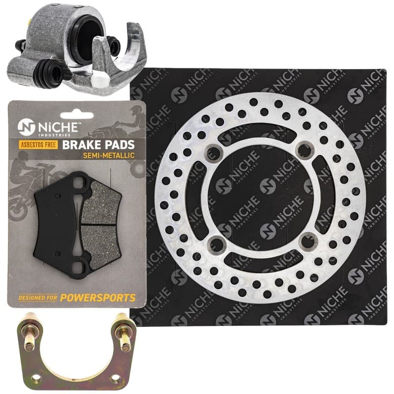 NICHE Rear Left Brake Rotor Caliper Pad Set for Polaris Ranger 500 1912136