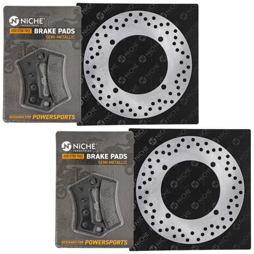 NICHE Rear Brake Rotor Pad Kit for Polaris 2203318 5250205 Semi Metallic