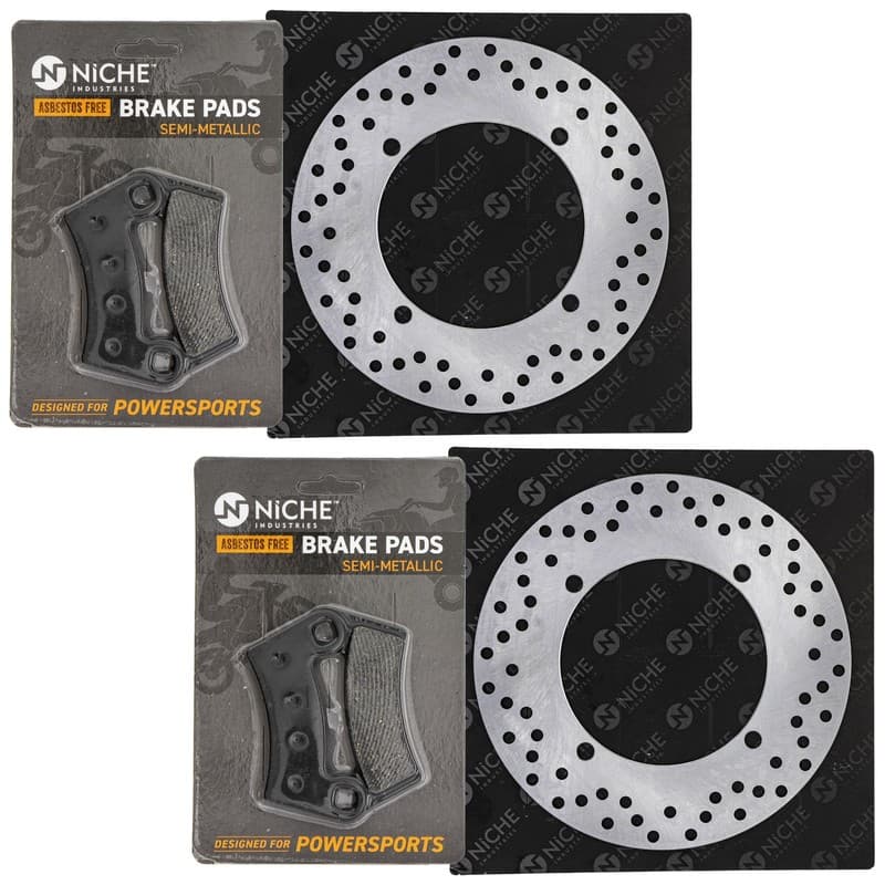 NICHE Rear Brake Rotor Pad Kit for Polaris 2203318 5250205 Semi Metallic