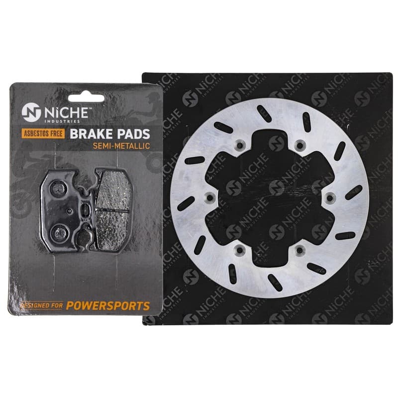 NICHE Brake Rotor Pad Kit for Yamaha 4GY-W0046-00-00 Rear Right Semi Metallic