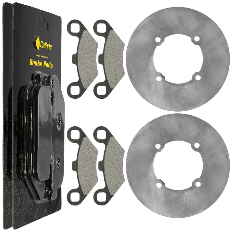 2X Brake Disc With Pads Front Left & Right For Polaris Scrambler 400 4X4 1997