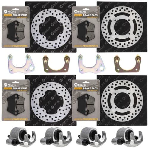NICHE Brake Rotor Caliper Pad Set for Polaris Ranger 500 XP 700 1912278