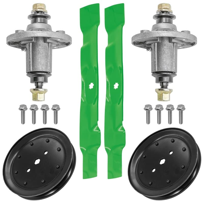 Spindle & Blade w/ Pulley for John Deere E130 S110 S120 X106 X107 X126 42" 2x