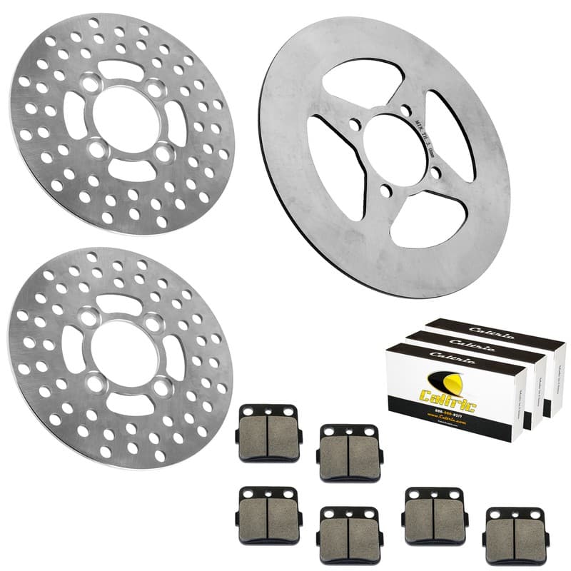 Front and Rear Brake Disc Rotor w/ Pads for Yamaha Raptor 350 YFM350 2004-2013
