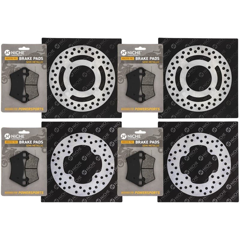 NICHE Brake Rotor Pad Kit for Polaris Ranger 425 XP 700 Semi Metallic