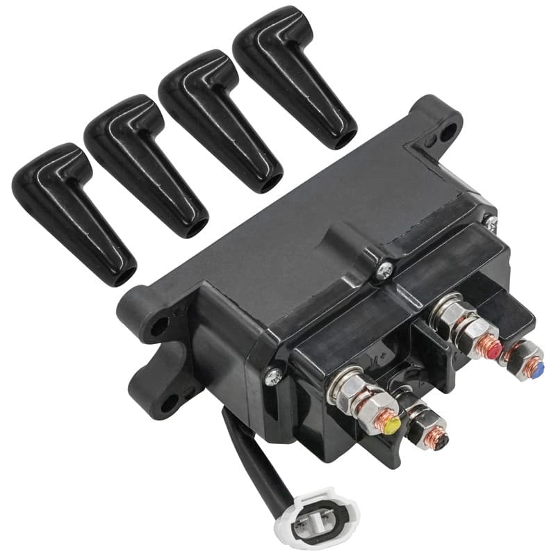 Caltric 4015095 4013465 Winch Contactor Solenoid Relay w/ Caps for Polaris