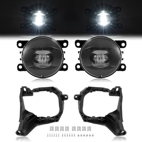 Pair Front Bumper LED Fog Lights W/ABS Bracket For Ford Mustang 2015 2016 2017