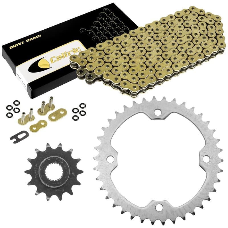 Gold Drive Chain & Sprockets Kit for Yamaha Raptor 250 YFM250 2008 2009 - 2013