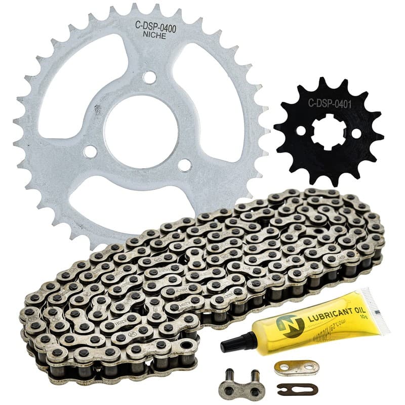 Sprocket Chain Set for Yamaha Raptor Grizzly 90 14/35 Tooth 428 Front Rear Kit