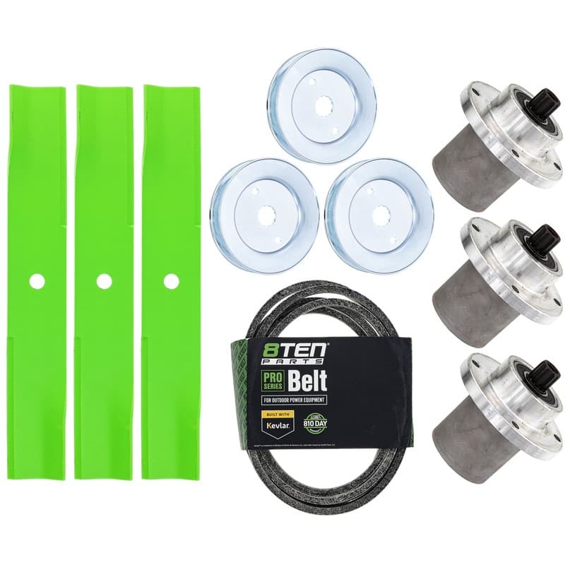 8TEN Blade Spindle Belt Kit for Hustler FasTrak RD 48-Inch 601123 783506 604817