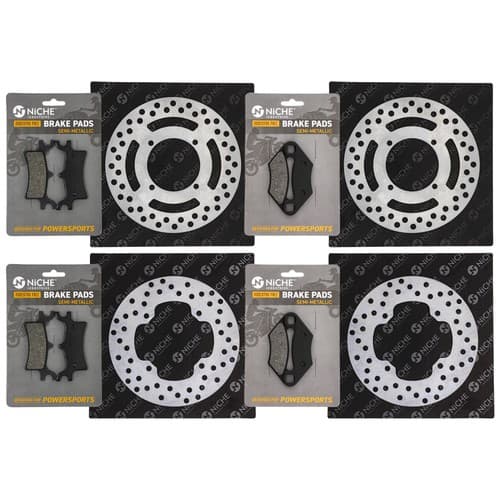 NICHE Brake Rotor Pad Kit for Polaris Sportsman 500 600 Semi Metallic