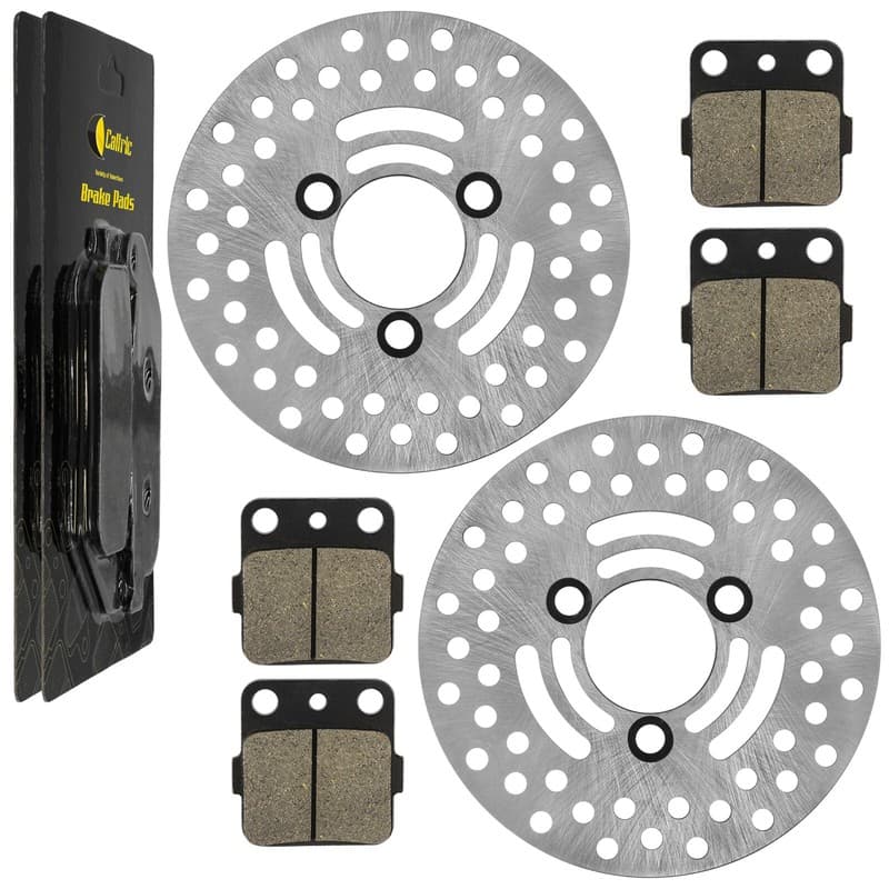 2 Front Brake Disc Rotor W/ Pad For Suzuki LT-Z250 LTZ250 Quadsport Z250 2004-09