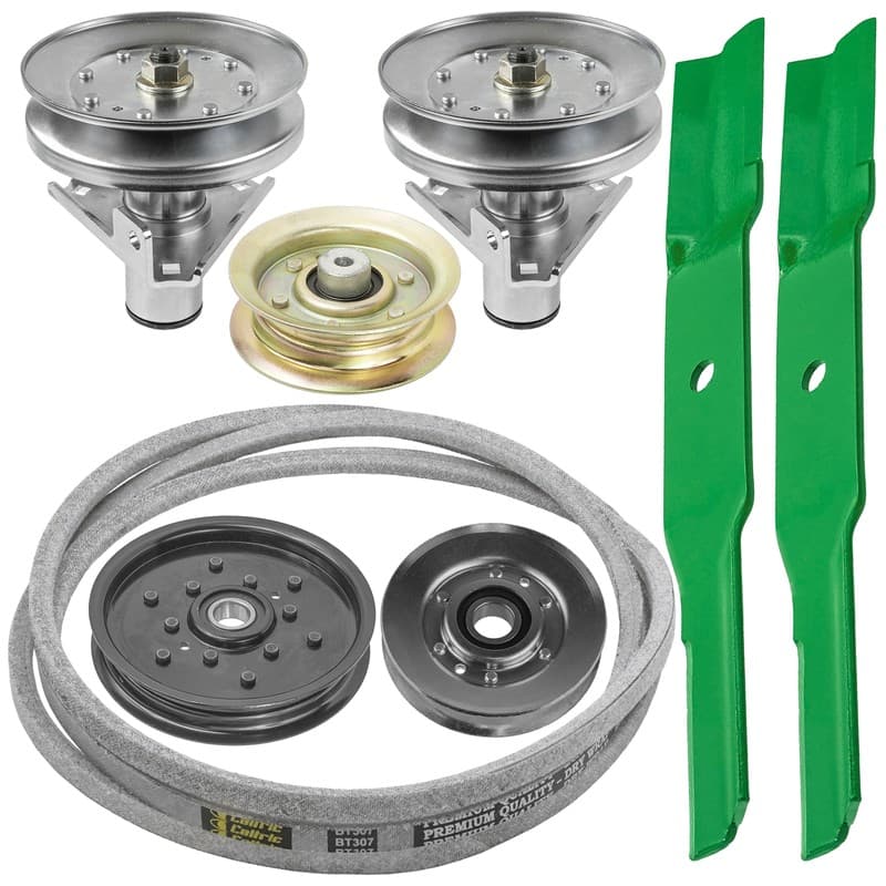 Deck Spindle Blade Pulleys Belt For John Deere LT133 LT150 LT155 160 166 180 38"