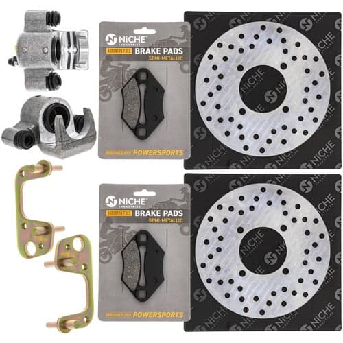 NICHE Front Brake Rotor Caliper Pad Set for Polaris Scrambler 500 2202412
