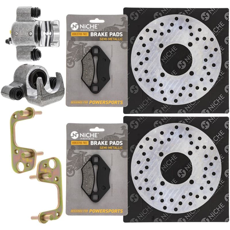 NICHE Front Brake Rotor Caliper Pad Set for Polaris Scrambler 500 2202412