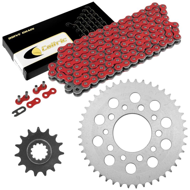 Red Drive Chain And Sprocket Kit for Honda CBR600F 1987 1988 1989 1990