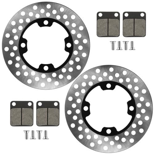 2 Front Brake Disc w/ Pads Bolt fits Yamaha Grizzly 450 YFM450FG 4X4 2007 - 2014
