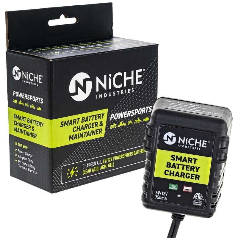 NICHE Battery 12Volt 750mA Automatic Charger Maintainer Snowmobile Battery