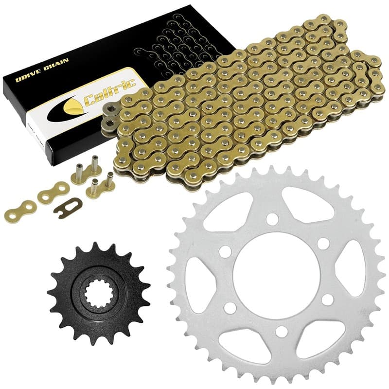 Drive Chain & Sprockets Kit for Kawasaki ZX1000 Ninja ZX10R 2004 2005 11-16 Gold