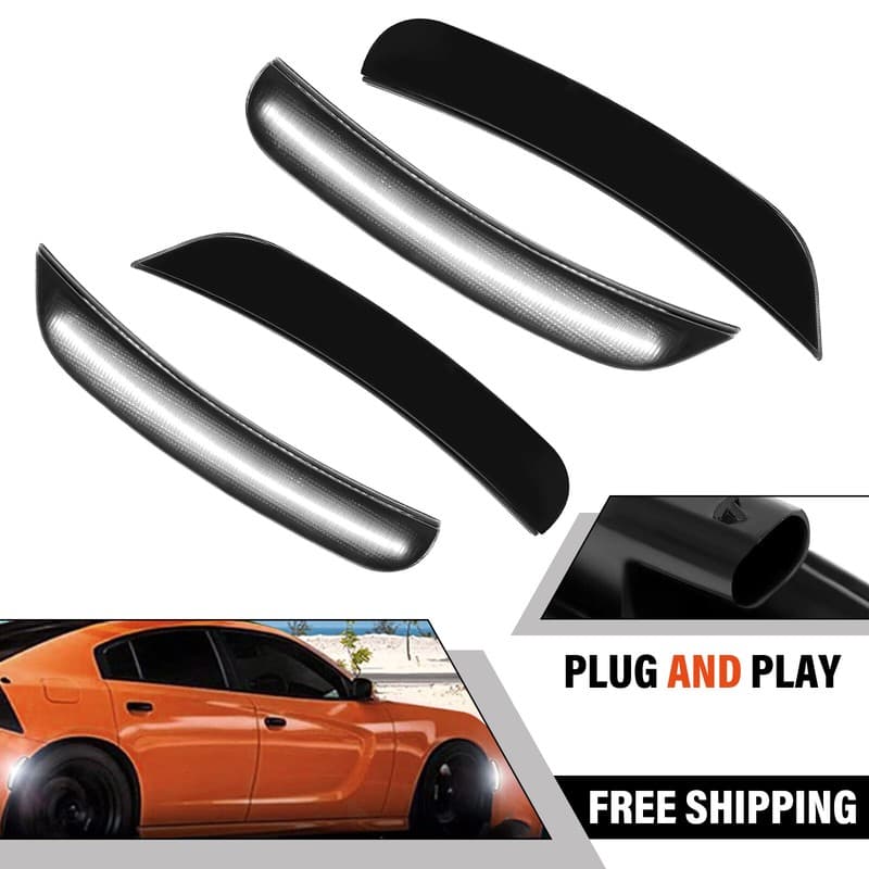 For Dodge Charger R/T Scat Pack SXT GT SRT 15-22 23 Smoke LED Side Marker Lights