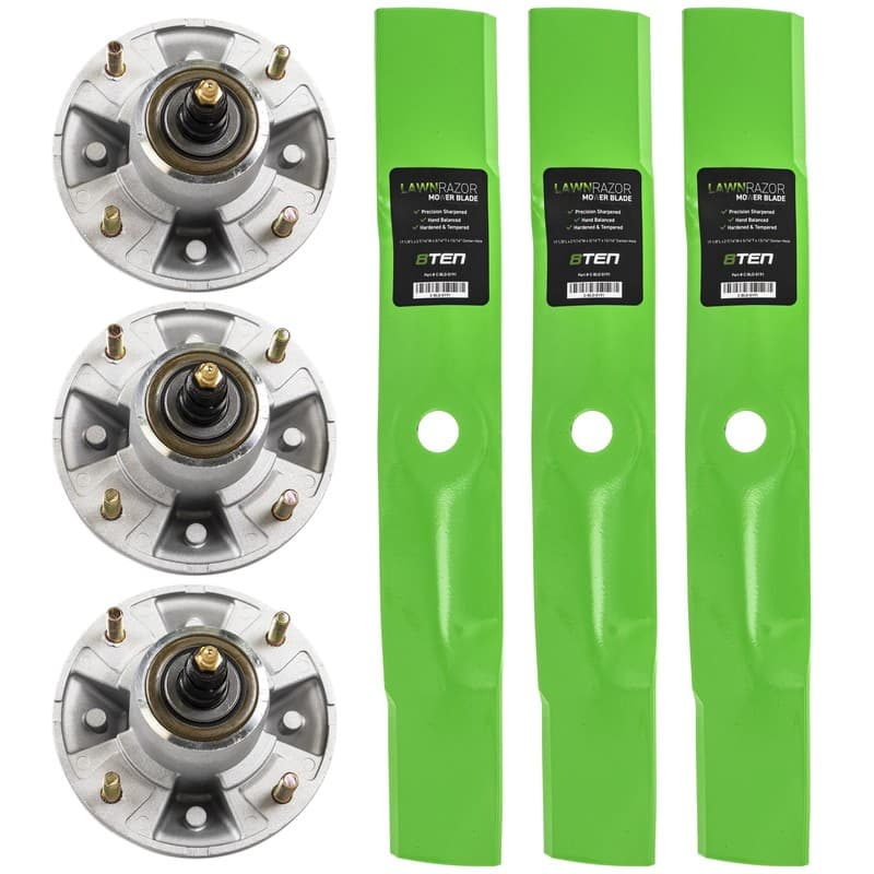Spindle High Lift Blade Kit for John Deere 48 Inch Deck 717E GX325 GX345 LX280