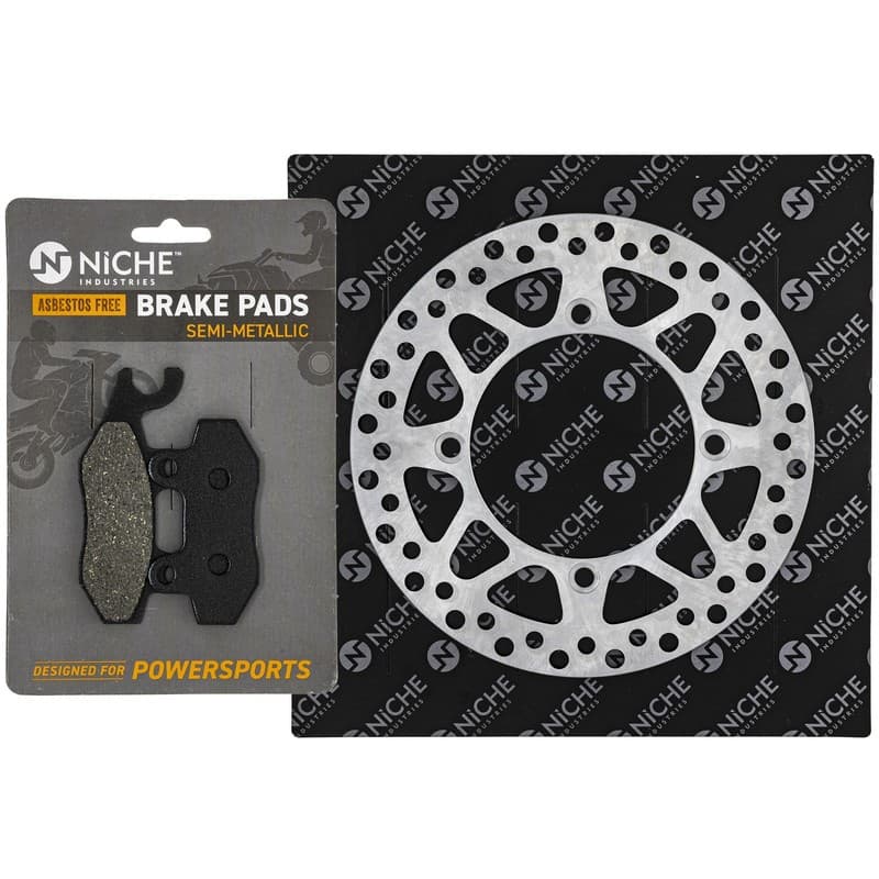 NICHE Front Left Brake Rotor Pad Kit for Suzuki DR250 59300-08810 Semi Metallic