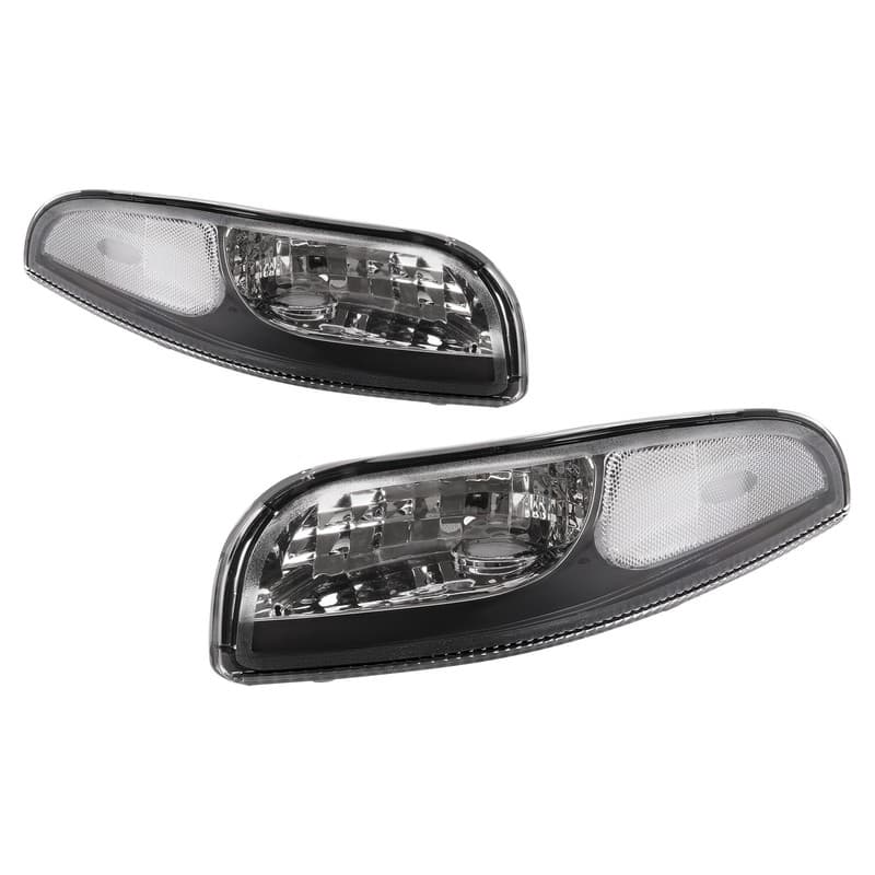 Black Clear Bumper Signal Lights For 97-04 Chevy Corvette C5 Left & Right Side