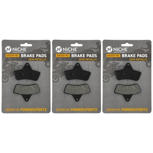 NICHE Brake Pad Set for Arctic Cat 0402-882 Front Rear Semi-Metallic 3 Pack