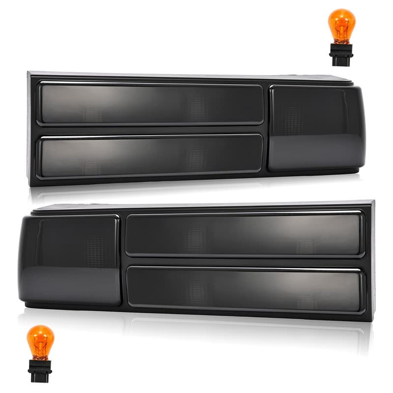 Pair Tail Lights Lamps Set Fits For 87-93 Ford Mustang Smoked DOT/SAE w/Bulbs