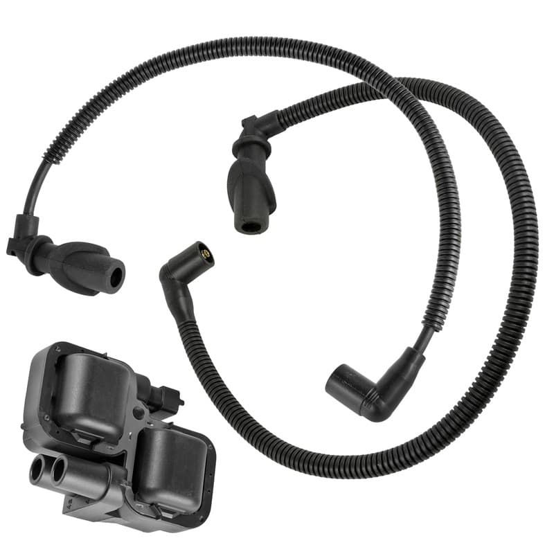 Ignition Coil w/ Spark Plug Wire 59.3 / 49.5 cm For Polaris Sportsman 800 06-08