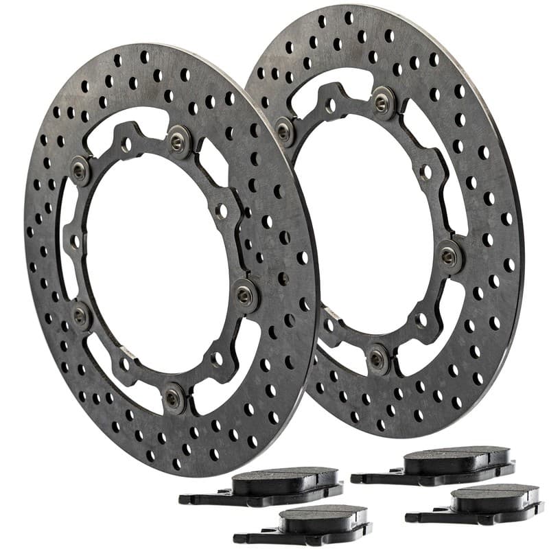 NICHE Front Brake Rotor Pad Kit for Yamaha 5VX-W0045-00-00 Semi Metallic Scooter