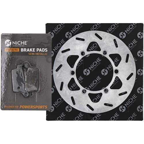 NICHE Rear Right Brake Rotor Pad Kit for Kawasaki 43082-1173 Semi Metallic