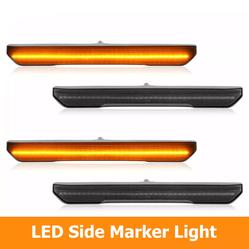 Amber LED Side Marker Light For GMC Sierra 2500 3500 HD 2020-2024 W/Ballast 4pcs