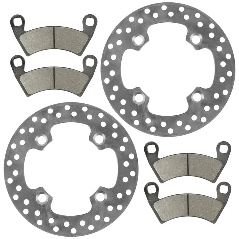 2 Front Brake Disc Rotor And Pads for Polaris Ranger XP 800 2012