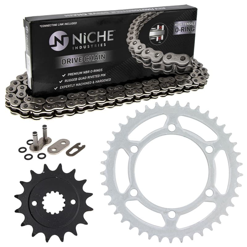 Sprocket Chain Set for Kawasaki Ninja 500 16/41 Tooth O-Ring 520 Front Rear Kit