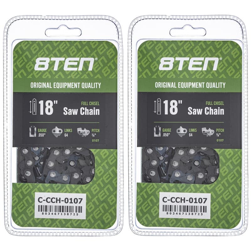 Chainsaw Chain 18 Inch .050 3/8 64DL for Skil 1641 72LPX64CQ 72LPX064G 2-Pack