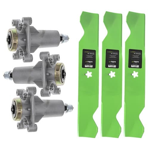 Mower Deck Blades & Spindles Kit for Poulan Pro 541ZX PBGT26H54 PB26H54YT