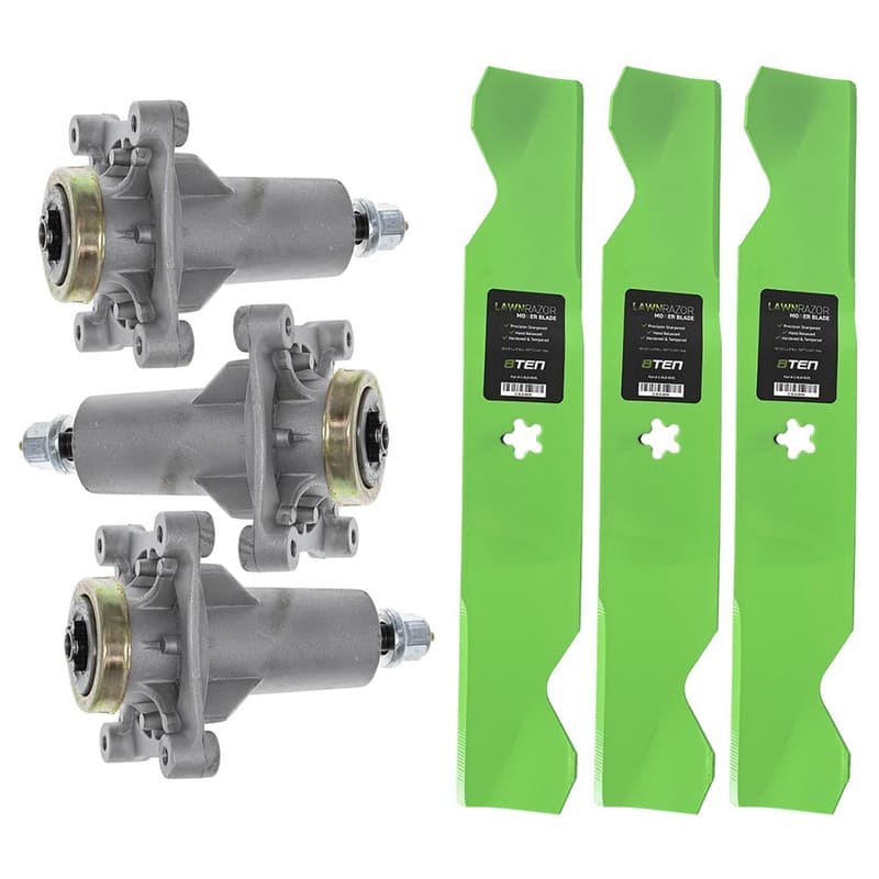 Mower Deck Blades & Spindles Kit for Poulan Pro 541ZX PBGT26H54 PB26H54YT