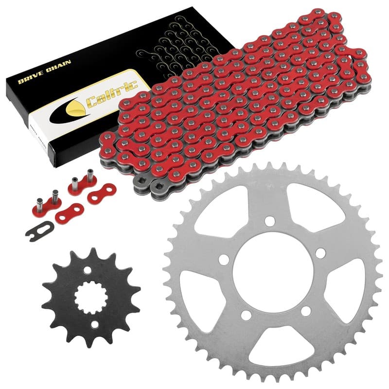 Red Drive Chain And Sprocket Kit for Suzuki GSX600F Katana 600 1989 1990 1991