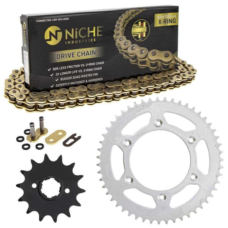 Sprocket Chain Set for Honda CR250R 14/51 Tooth 520 X-Ring 114 Link Front Rear