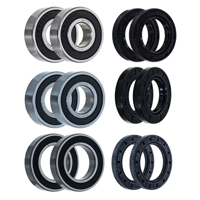 NICHE Wheel Bearing Seal Kit for Yamaha YTM200K Tri Moto 200 6203-2RS 6003-2RS