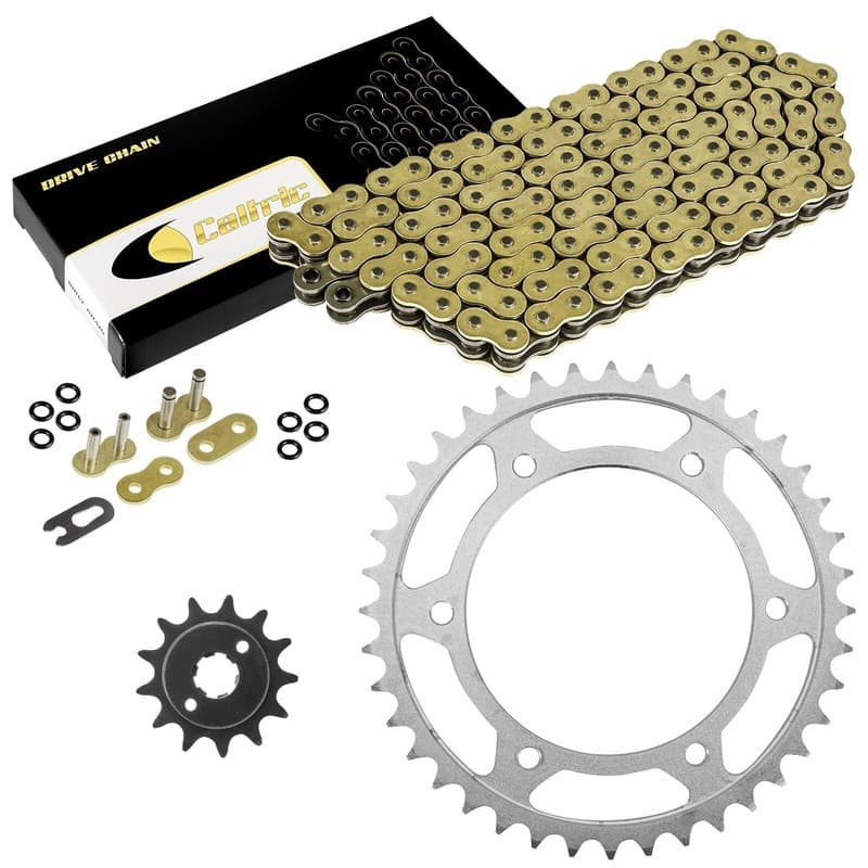 Gold O-Ring Drive Chain & Sprockets Kit for Honda XR250L 1991 92 93 94 95 1996